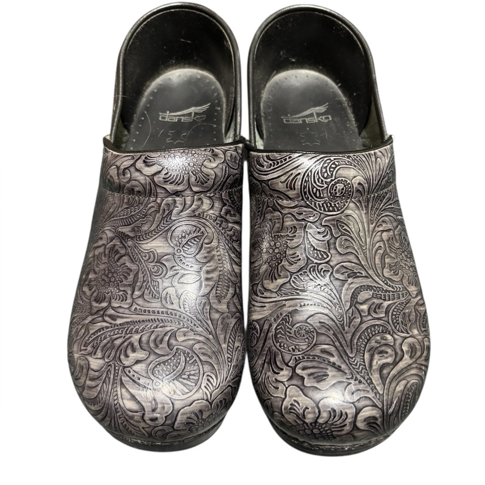Dansko Gray Patterned Clogs - image 1